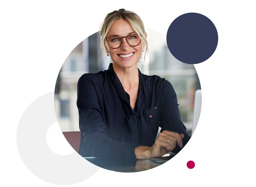 Woman using the computer